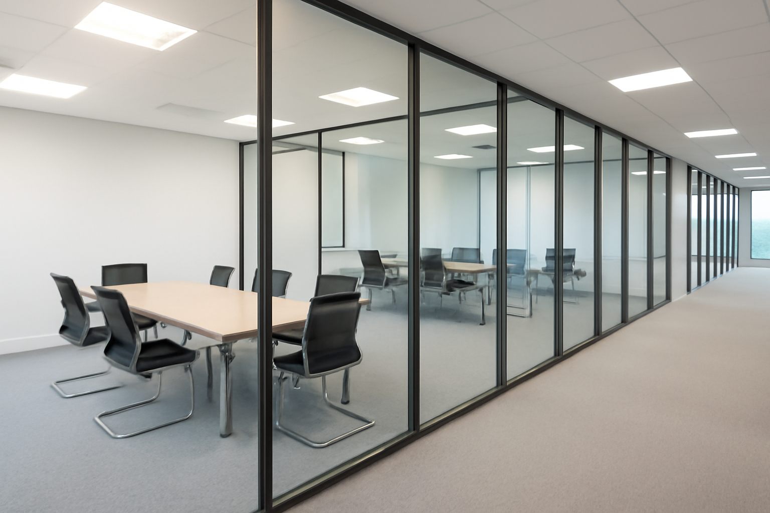 استفاده از پارتیشن شیشه‌ای در دفتر کار